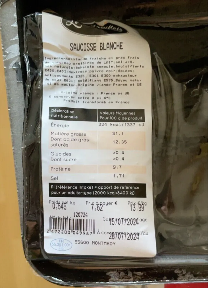 Saucisse blanche