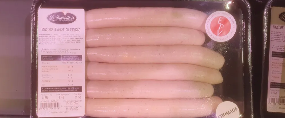 Saucisse blanche au fromage