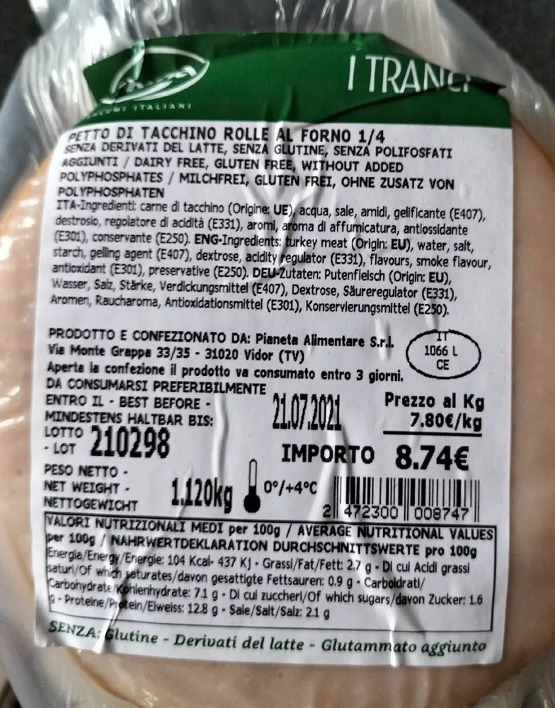 Petto di tacchino Rolle al forno