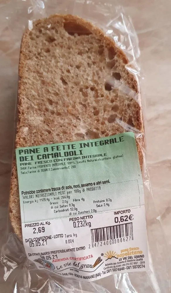 Pane a fette integrale dei Camaldoni