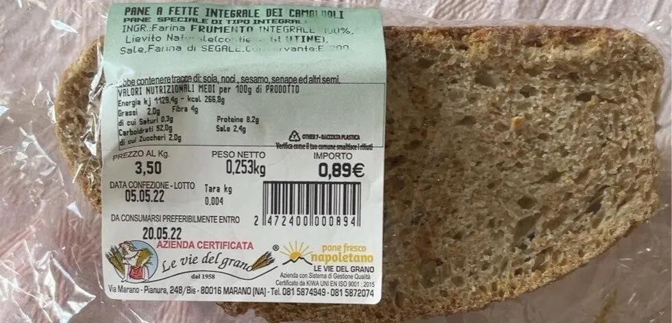 Pane a fette Integrale dei Camaldoli