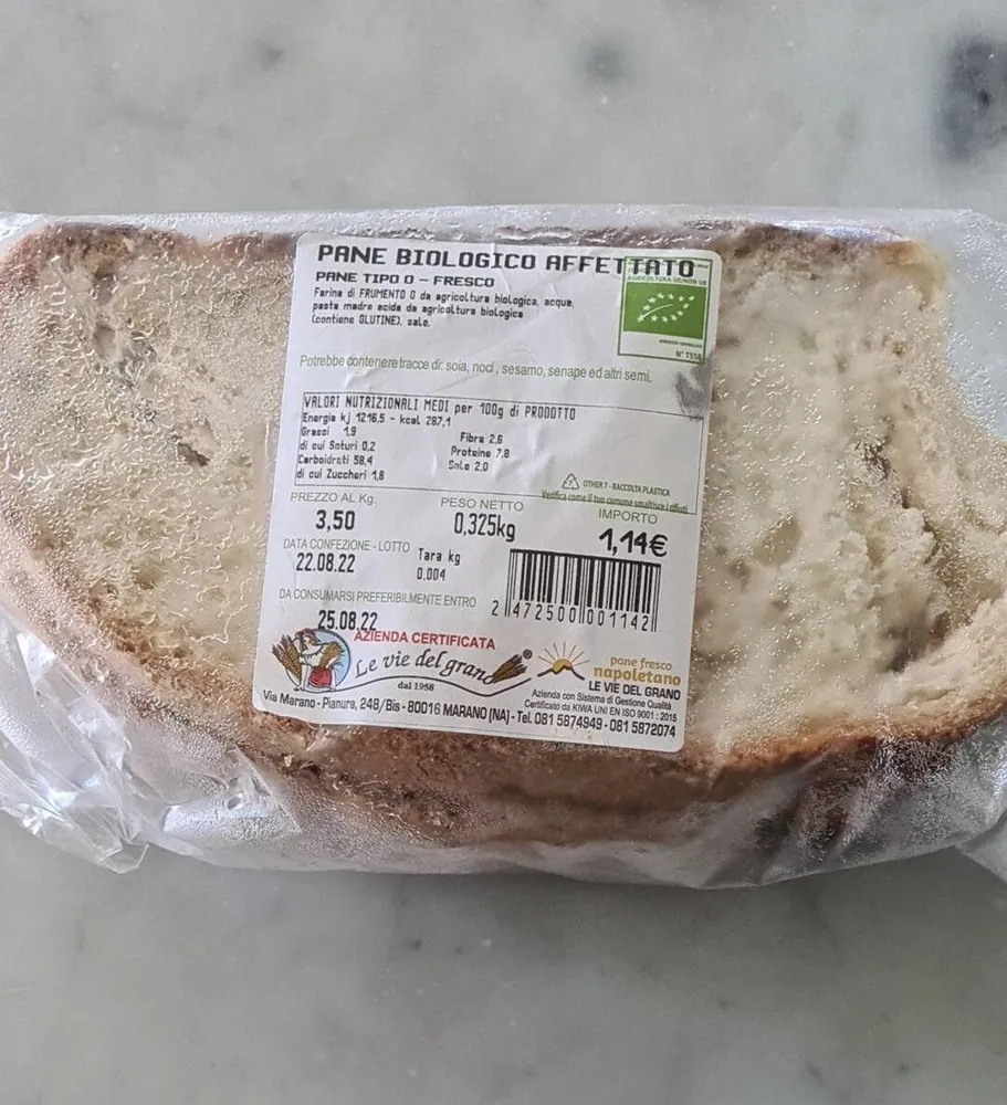 Pane biologico affettato