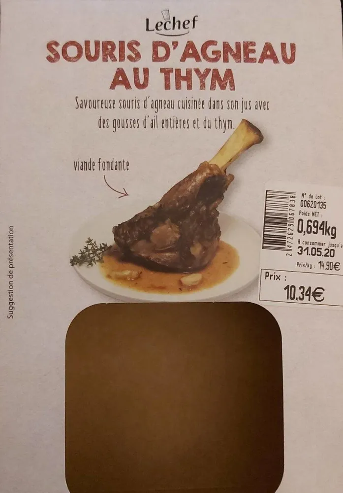 Souris d'agneau au thym