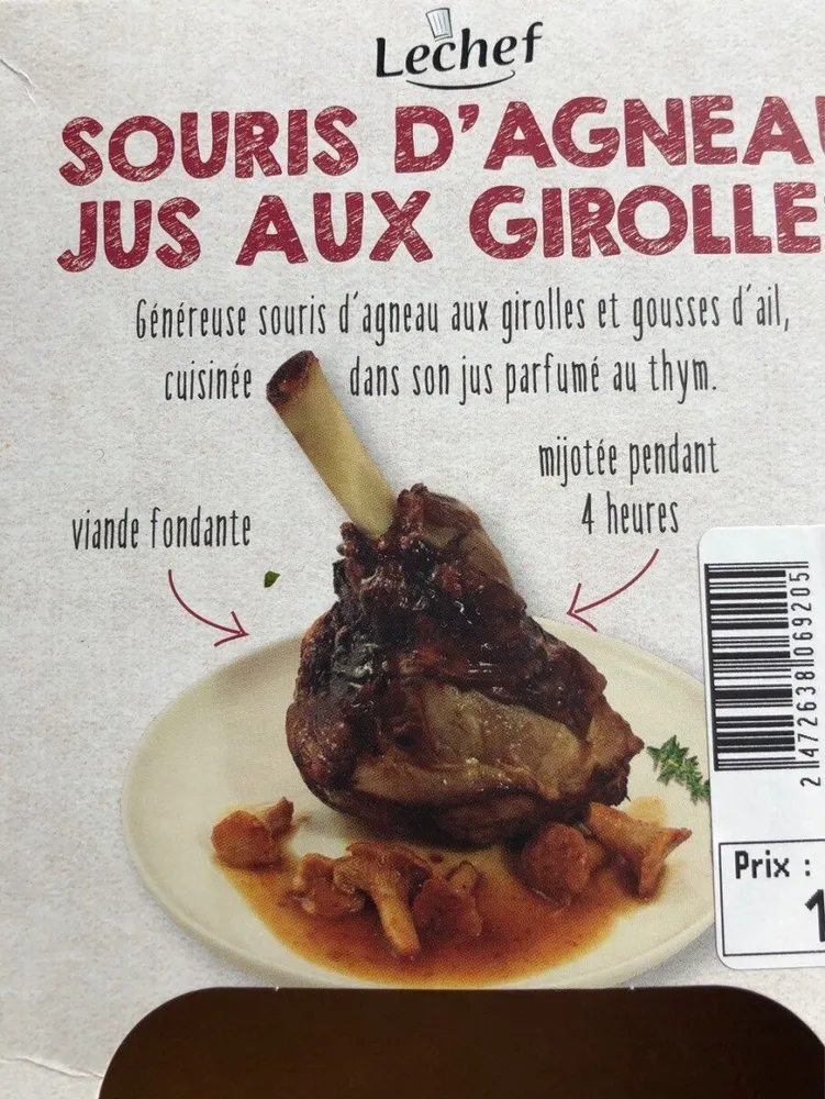 Souris d'agneau jus aux girolles