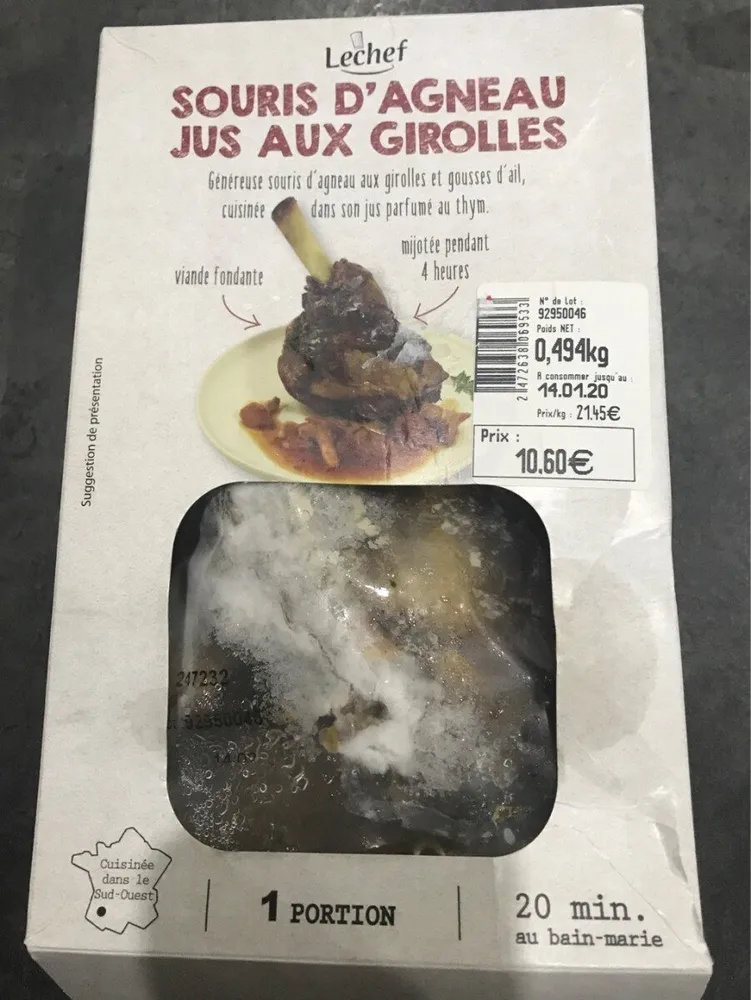 Souris d'agneau jus aux girolles