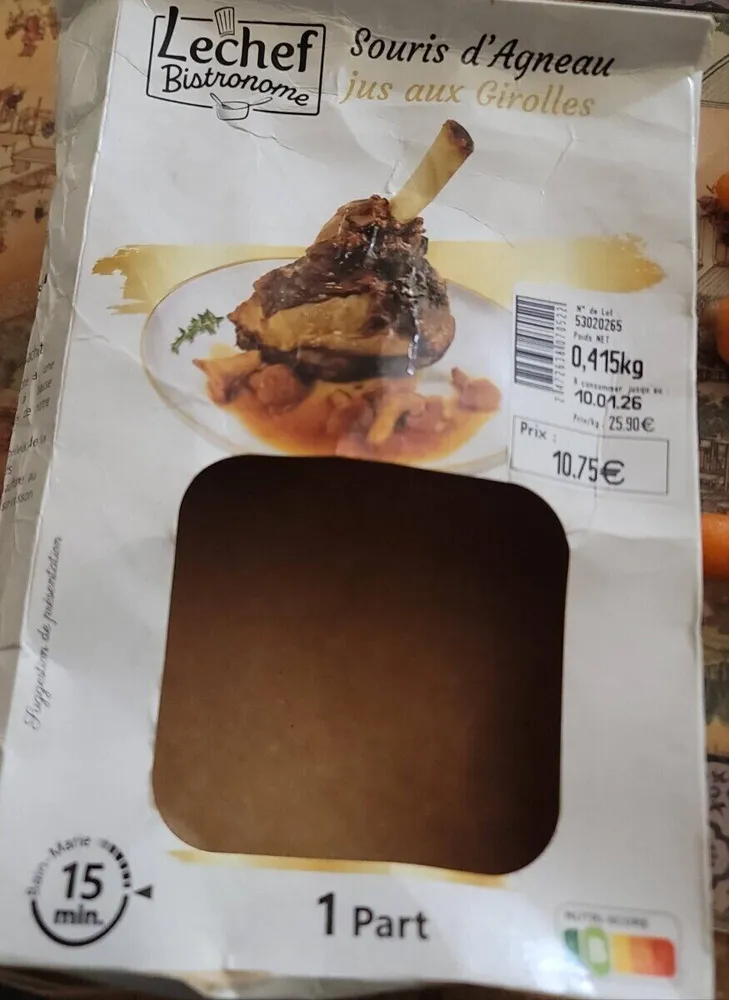 Souris d'agneau jus aux girolles