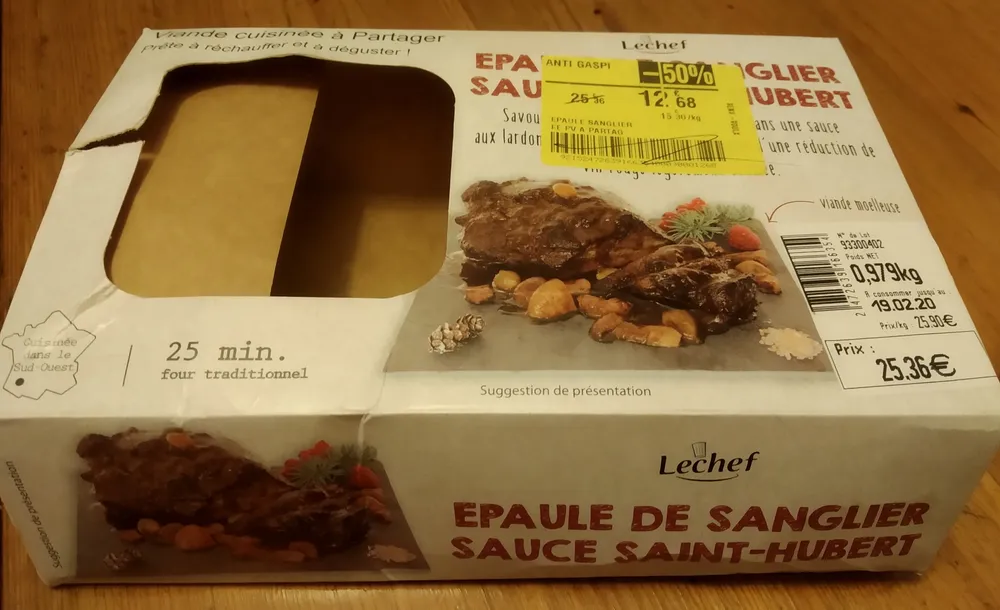 épaule de sanglier sauce Saint Hubert