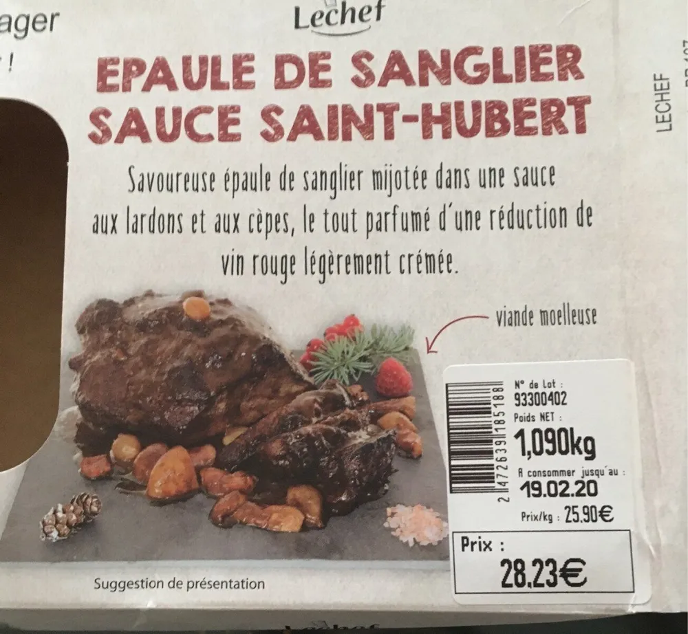 Epaule de Sanglier dauce Saint-Hubert