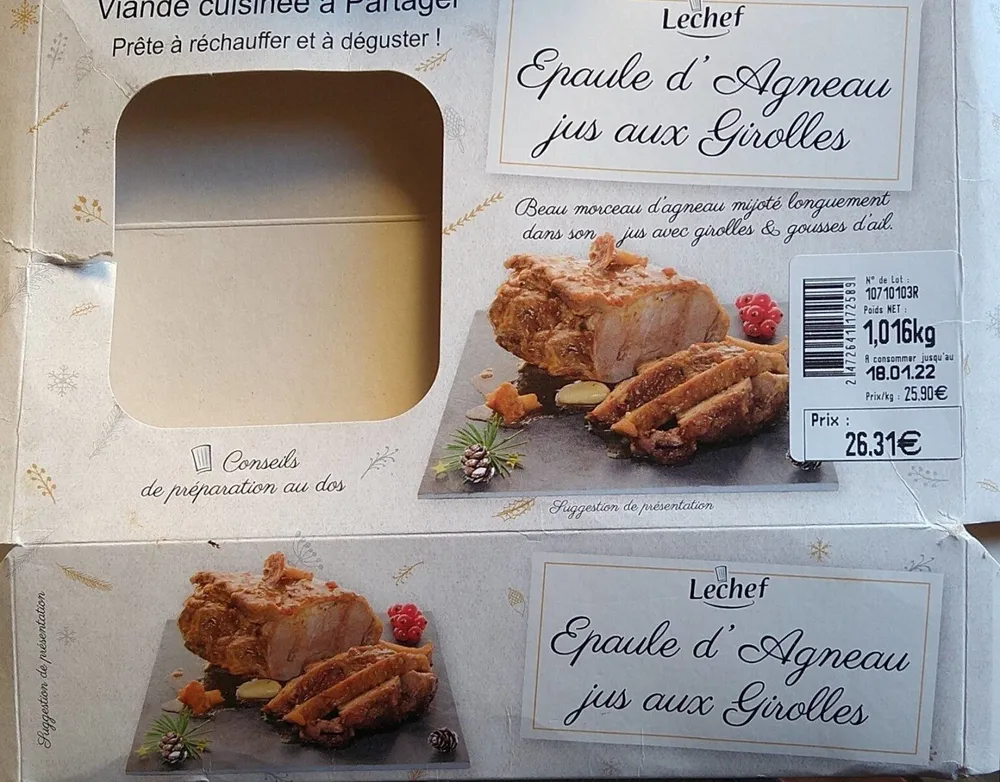 Épaule d'Agneau jus aux Girolles