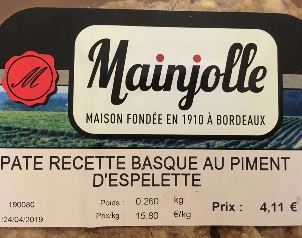 Pâté recette Basque