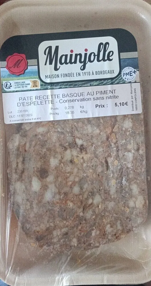 Pâté recette basque au piment d'Espelette