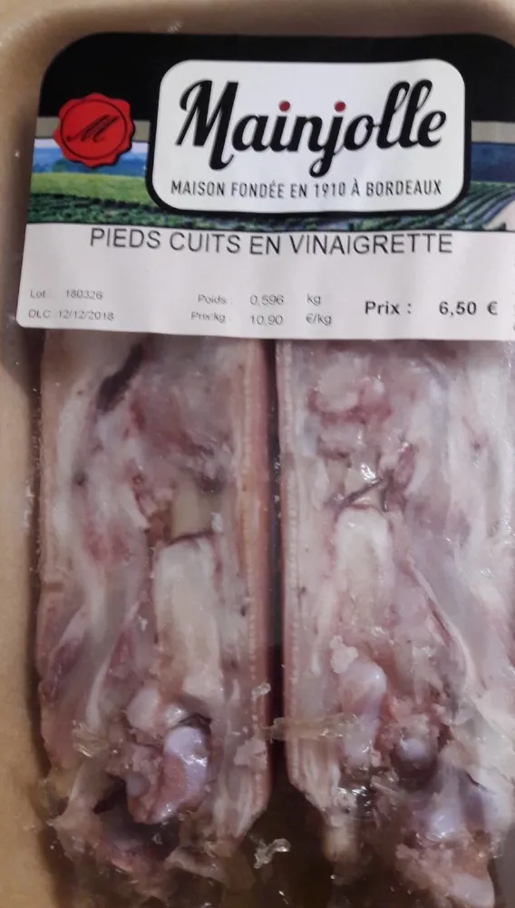 Pieds cuits en vinaigrette