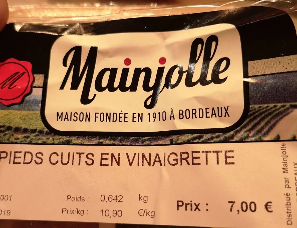 Pied cuits en vinaigrette