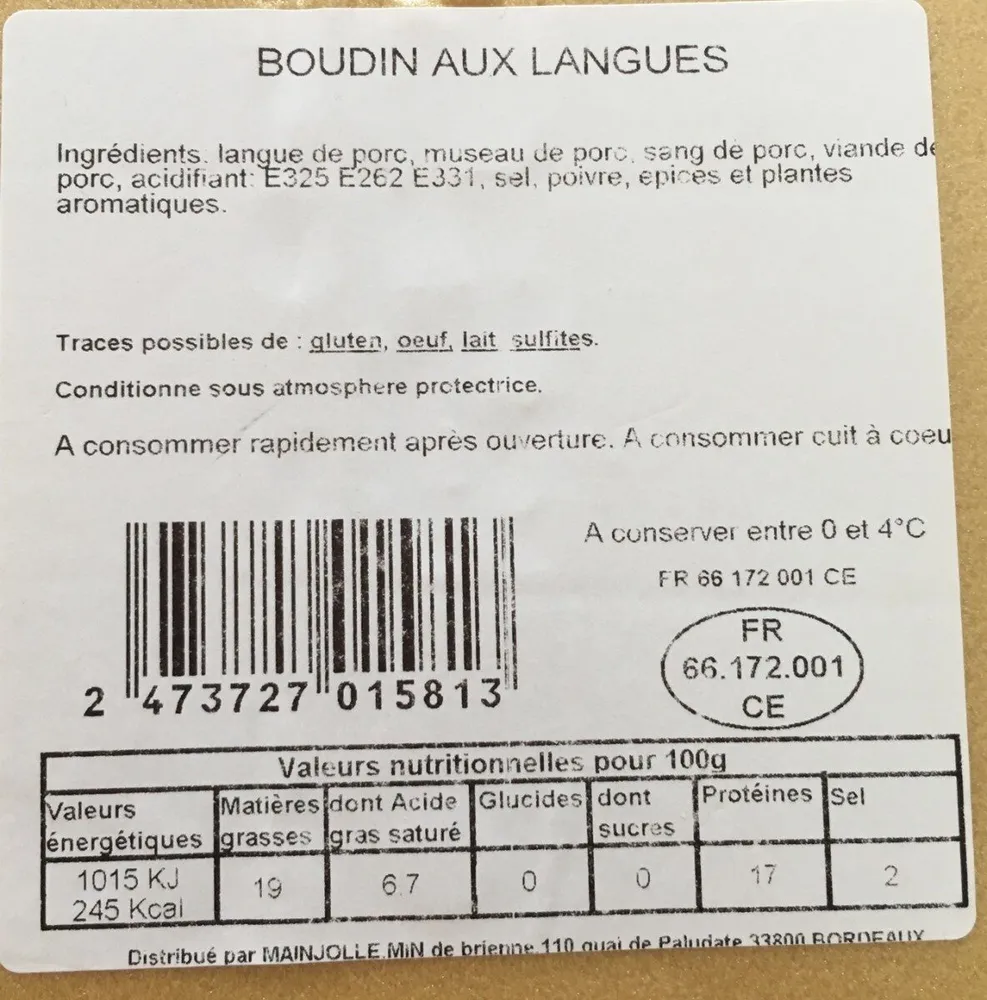 Boudin aux langues