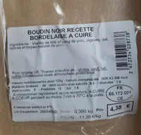 Boudin noir à cuire recette  bordelaise