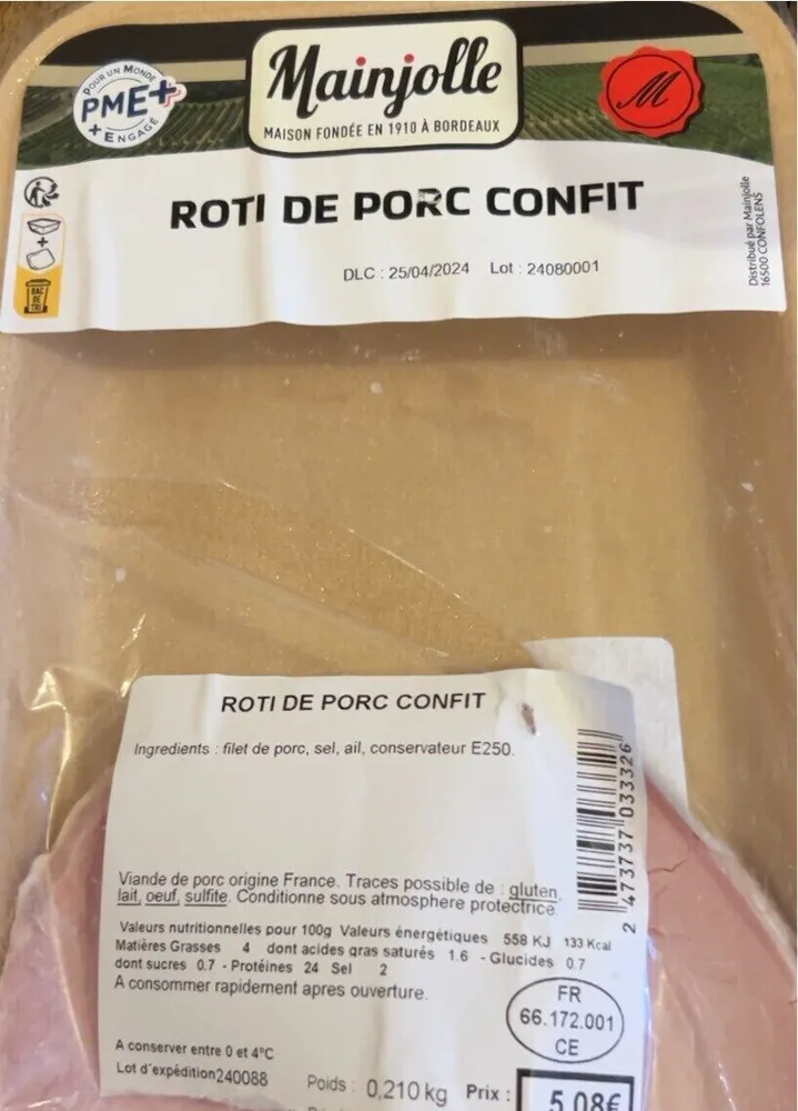 Roti de porc confit