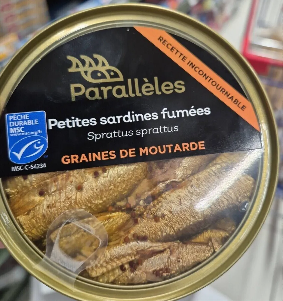 Petites sardines fumées Sprattus sprattus GRAINES DE MOUTARDE