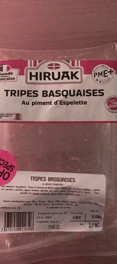 Tripes Basquaise