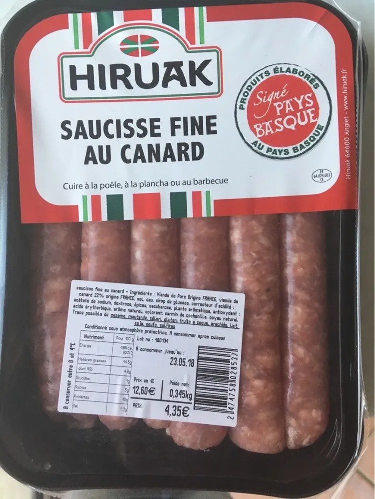 Saucisse fine de canrd