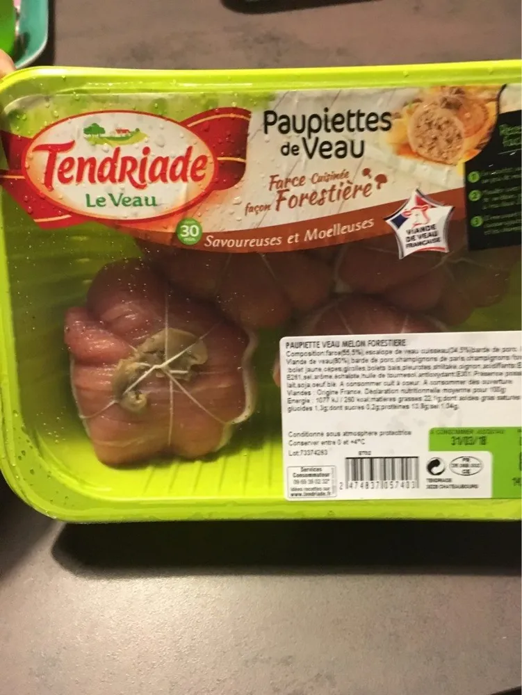 Paupiettes de veau farce forestiere