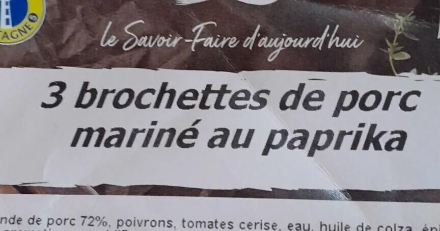 3 brochette de porc mariné au paprika