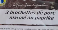 3 brochette de porc mariné au paprika