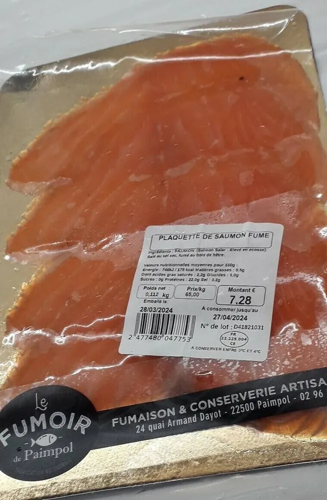 Plaquette de saumon fumé