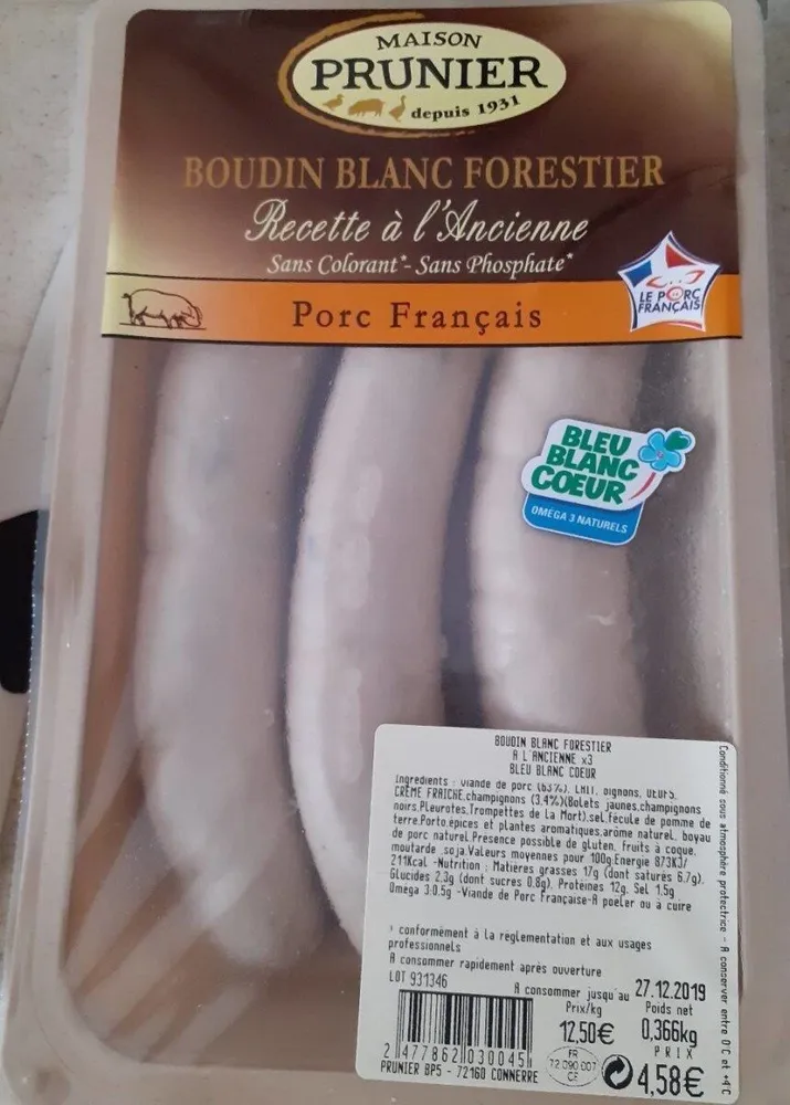 Boudin blanc forestier