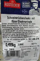 Schweinerückensteak mit Käse-Steakmarinade