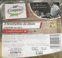 3 brochettes de dinde marinée au curry