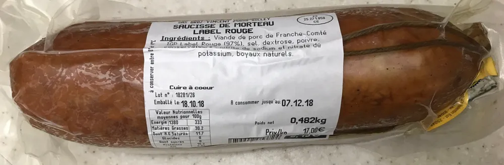 Saucisse de Morteau Label Rouge