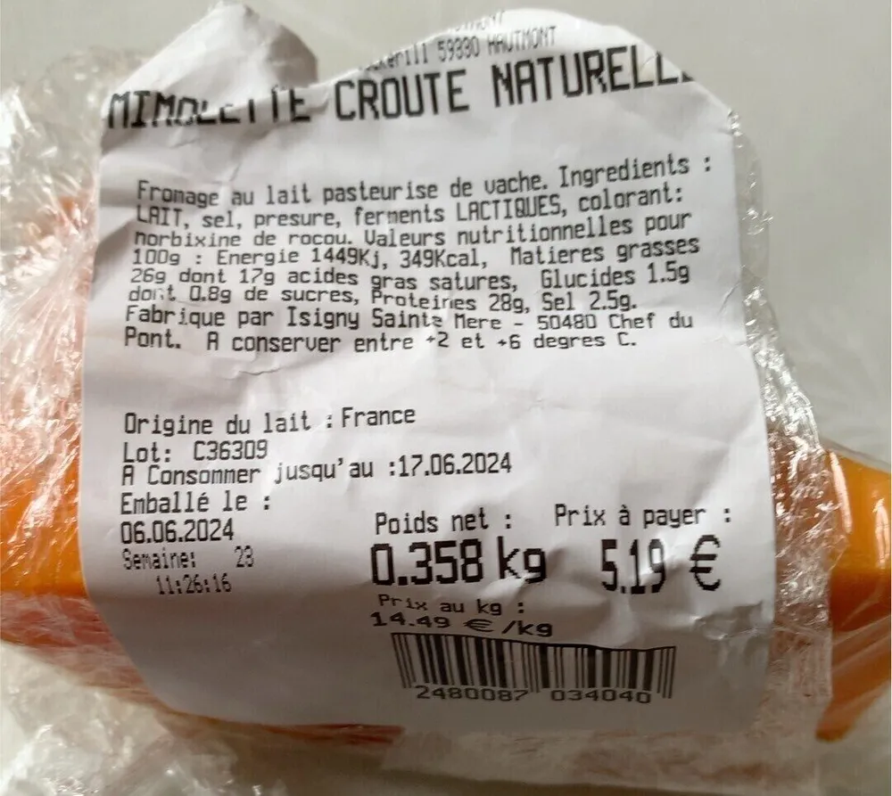 Mimolette croute naturelle