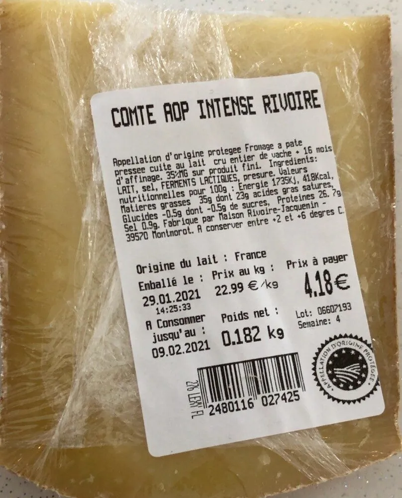 Comté aop intense rivoire