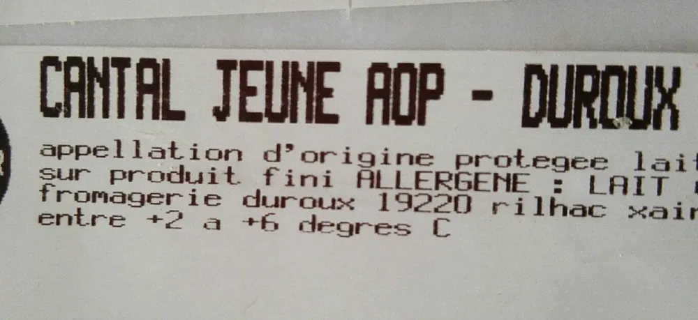Cantal jeune Aop