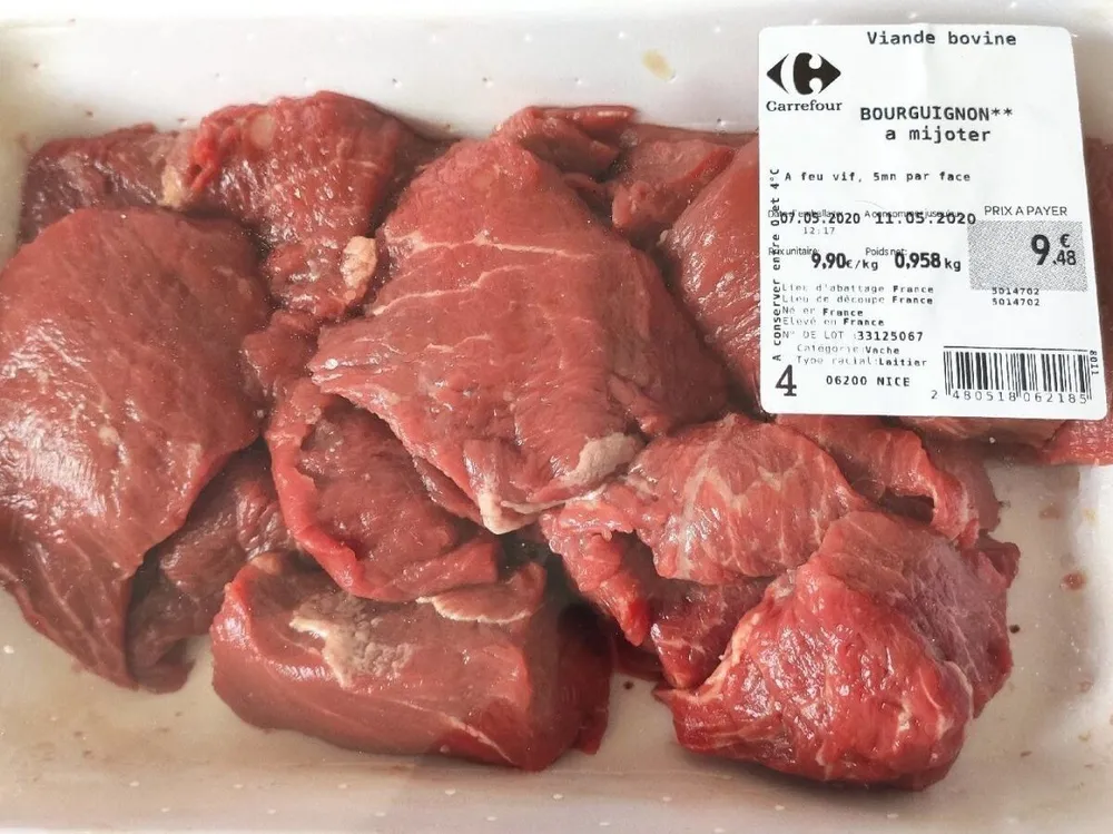Viande bovine bourguignon