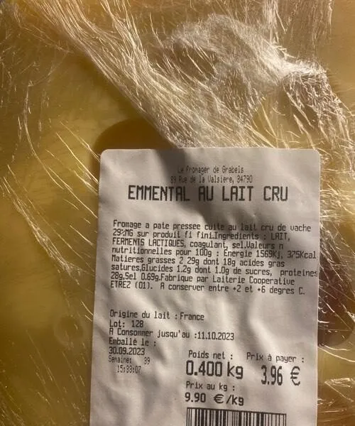 Emmental au lait cru