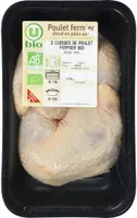 Cuisse de poulet fermier jaune bio, 2 pièces