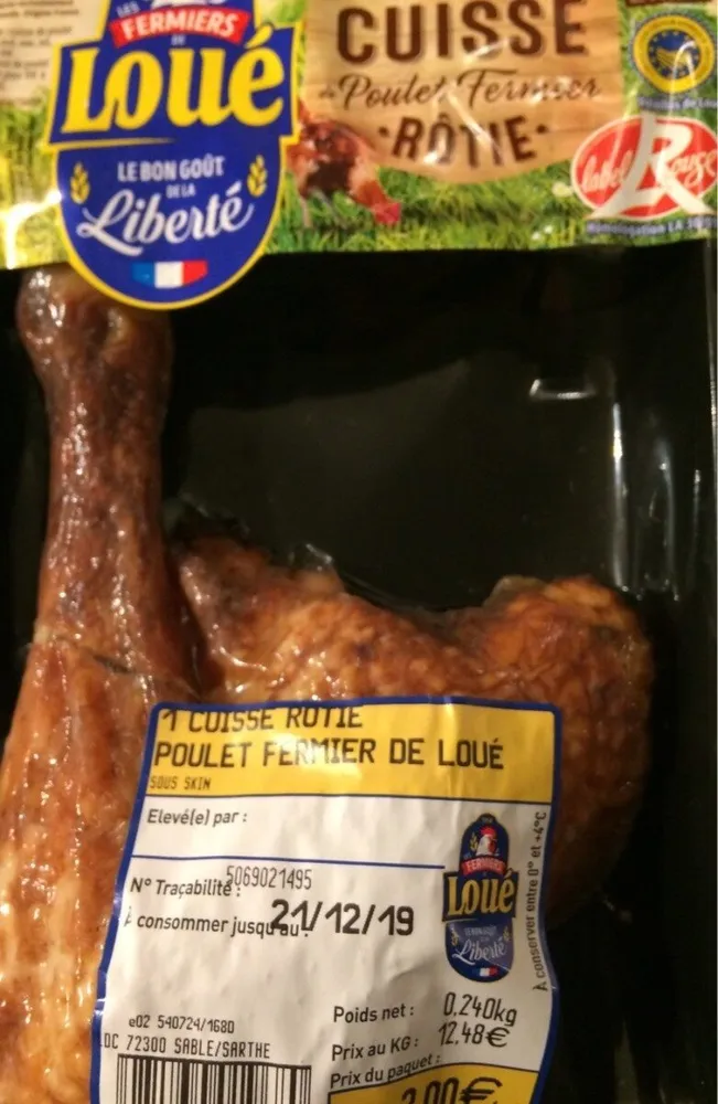 Cuisse de poulet fermier rôtie
