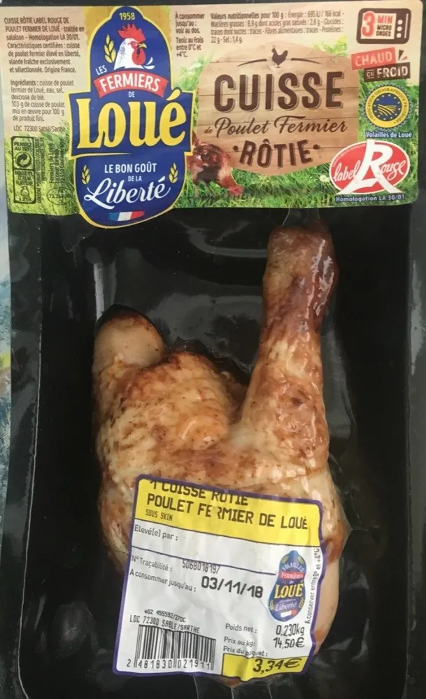 Cuisse de poulet fermier rôtie