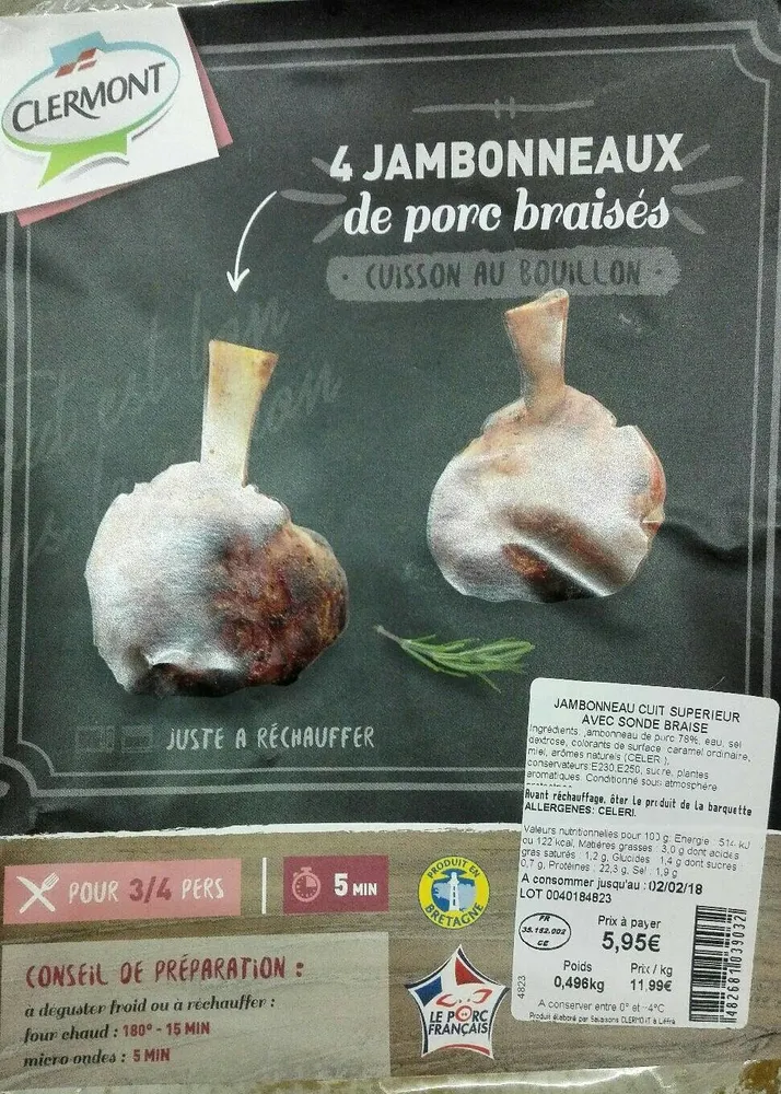 4 Jambonneaux de porc braisés