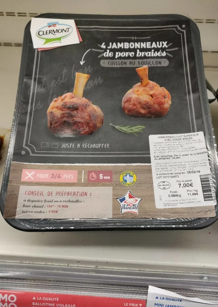 Mini jambonneaux braise x4