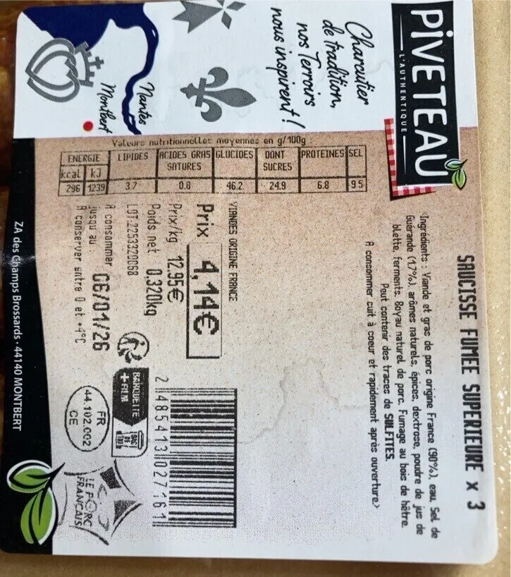 Saucisse fumée superieure