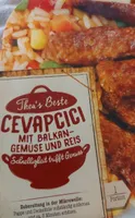 Cevapcici mit Balkangemüse und Reis
