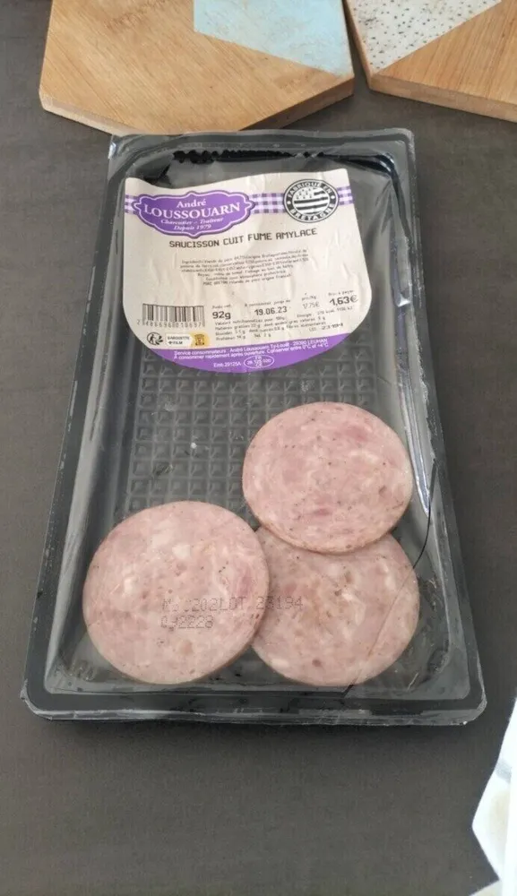 Saucisson cuit fumé amylace