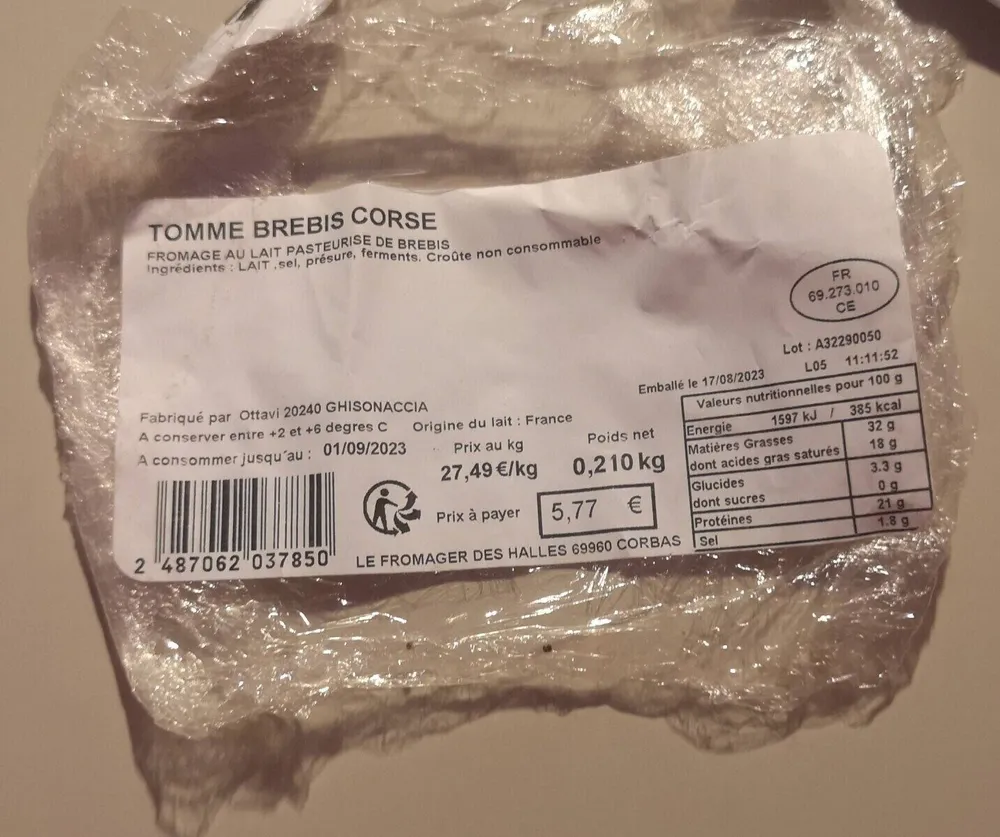 Tomme brebis corse