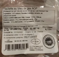 Raclette au bleu de Gex aop