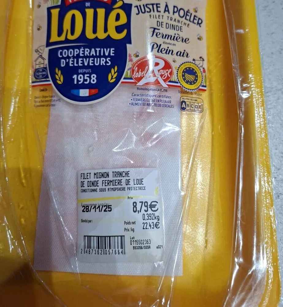 Filet tranché de dinde fermière label rouge