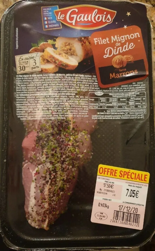 Filet mignon de dinde aux marrons