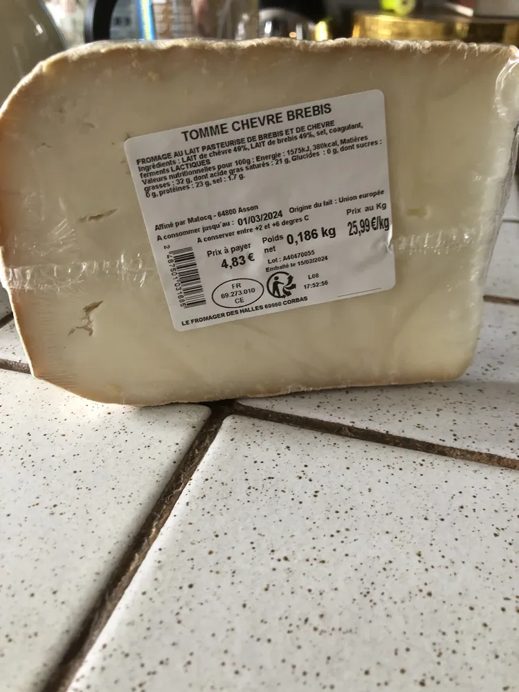 Tomme chèvre Brebis