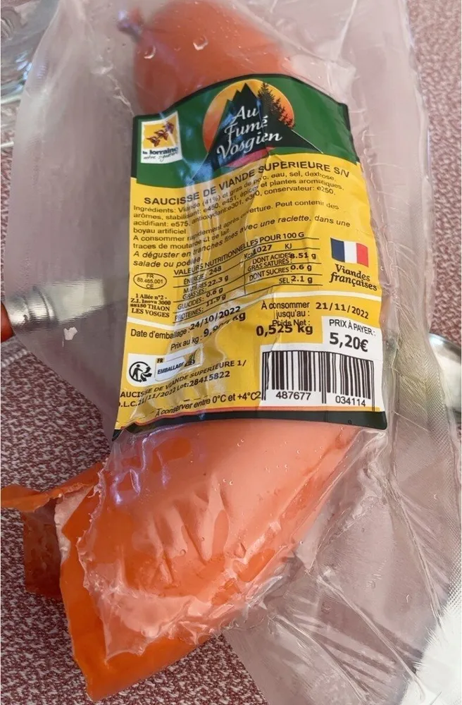 Saucisse viande superieur